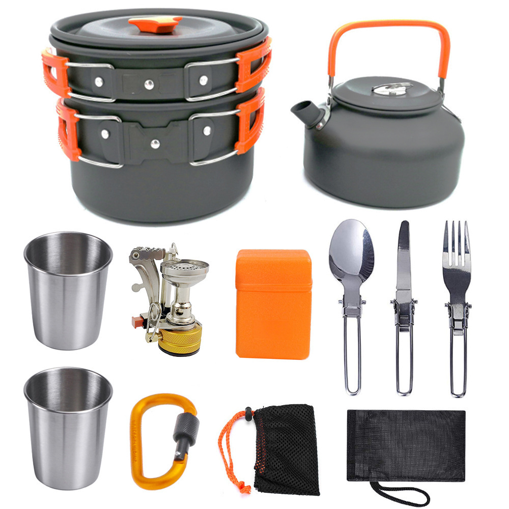 Camping Cookware Kit Aluminum Tableware 4 Camping Cookware Kit Aluminum Tableware - Image 4