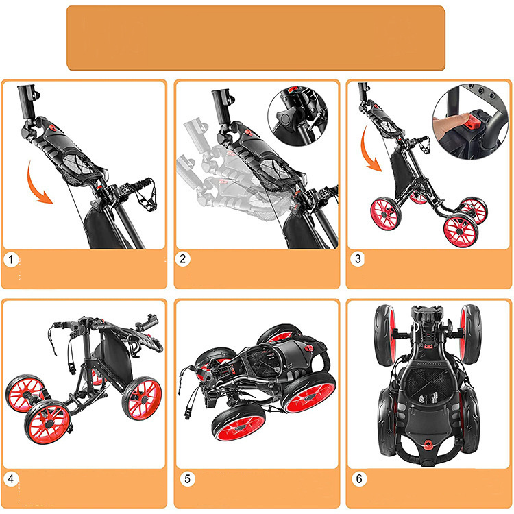 Foldable 4 Wheels Golf Trolley Golf Supplies 8 Foldable 4 Wheels Golf Trolley Golf Supplies - Image 8
