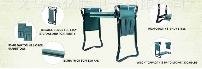 Foldable Outdoor Lawn Chair With Tool Pouch Garden Rest 2 Foldable Outdoor Lawn Chair With Tool Pouch Garden Rest - Image 2