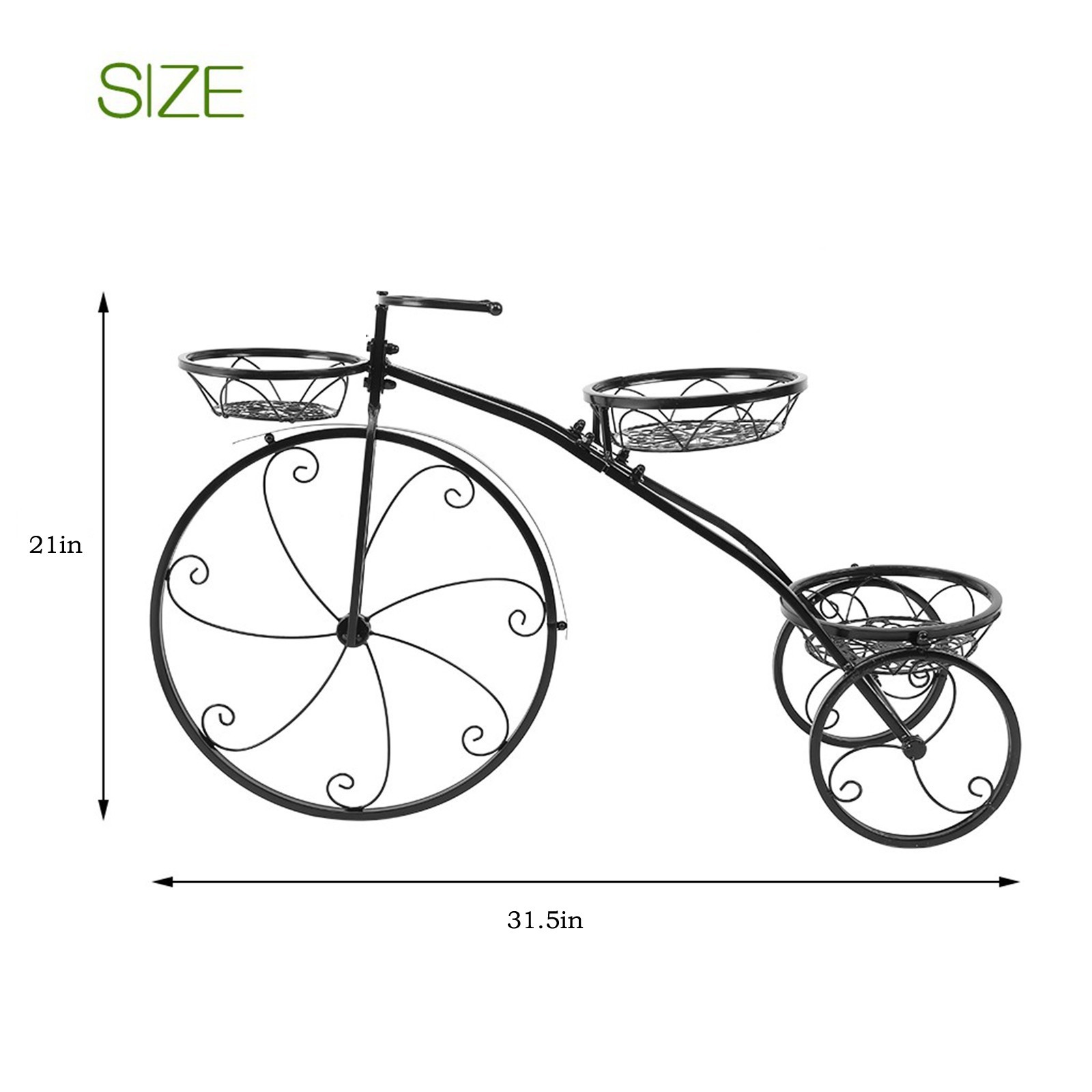 Tricycle Plant Stand Flower Pot Cart Holder Ideal For Home Garden And Patio 4 Tricycle Plant Stand Flower Pot Cart Holder Ideal For Home Garden And Patio - Image 4