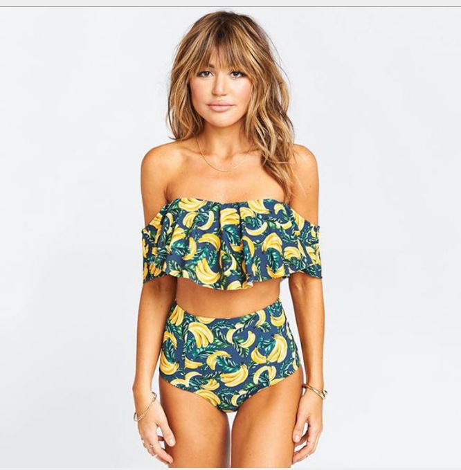 Striped High Waist Swimwear 2 Striped High Waist Swimwear - Image 2