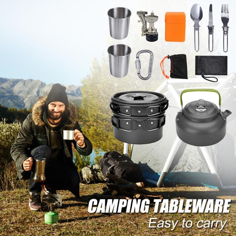 Camping Cookware Kit Aluminum Tableware 2 Camping Cookware Kit Aluminum Tableware - Image 2