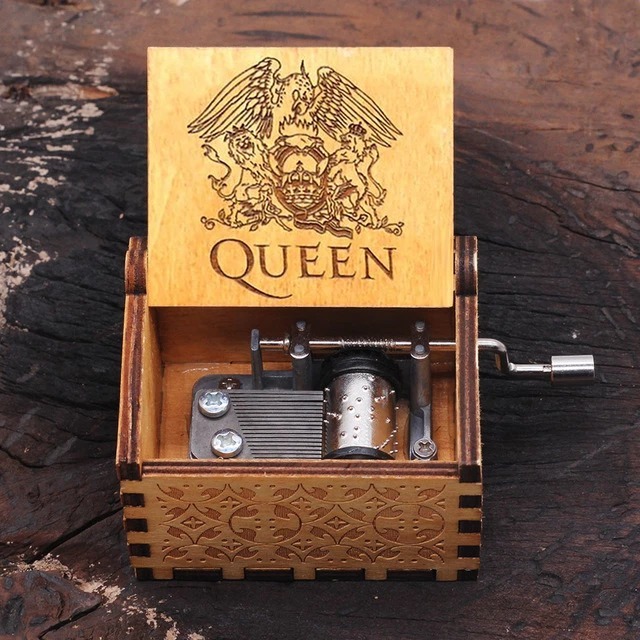 Carved Wooden Hand Crank Music Box 2 Carved Wooden Hand Crank Music Box - Image 2