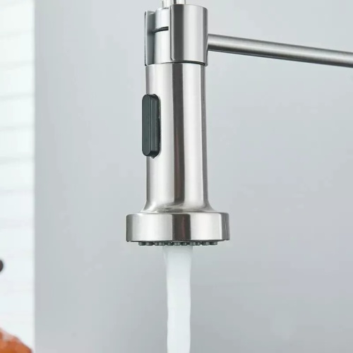 Monobloc Silver Kitchen Sink Mixer Taps With Pull Out Hose Spray Single Lever Tap 4 Monobloc Silver Kitchen Sink Mixer Taps With Pull Out Hose Spray Single Lever Tap - Image 4