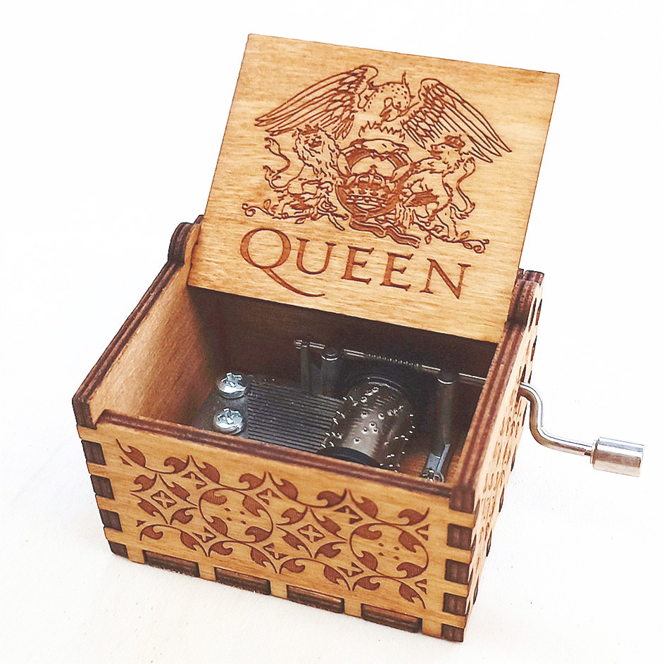 Carved Wooden Hand Crank Music Box 9 Carved Wooden Hand Crank Music Box - Image 9