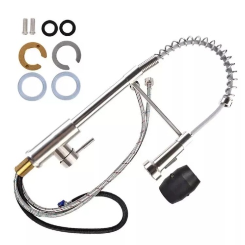 Monobloc Silver Kitchen Sink Mixer Taps With Pull Out Hose Spray Single Lever Tap 5 Monobloc Silver Kitchen Sink Mixer Taps With Pull Out Hose Spray Single Lever Tap - Image 5