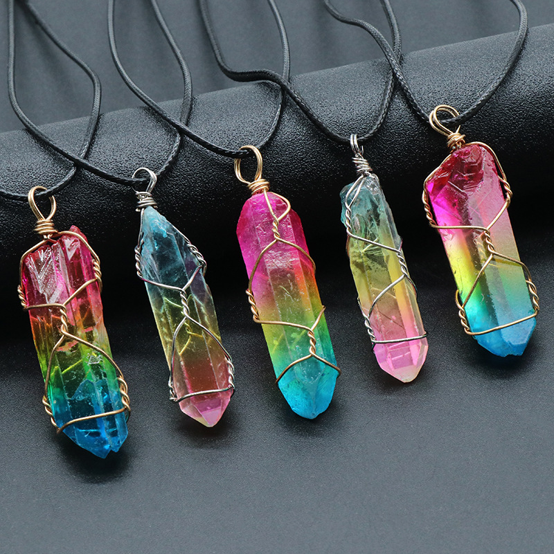 Stone Crystal Pillar Tree Fashion Necklace 7 Stone Crystal Pillar Tree Fashion Necklace - Image 7