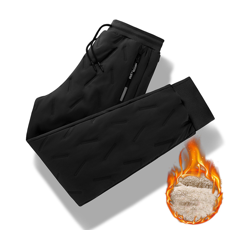 Men's Winter Velvet Thickening Loose Fleece Pants With Zip Pocket 3 Men's Winter Velvet Thickening Loose Fleece Pants With Zip Pocket - Image 3