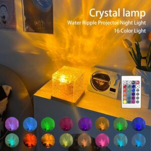 LED Water Ripple Ambient Night Light USB Rotating Dimmable Home Decoration 16 Color