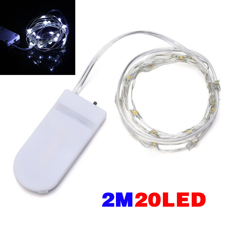6 Pack 20 LEDs Battery Operated Mini LED Copper Wire String Fairy Lights Part 2m 4 6 Pack 20 LEDs Battery Operated Mini LED Copper Wire String Fairy Lights Part 2m - Image 4