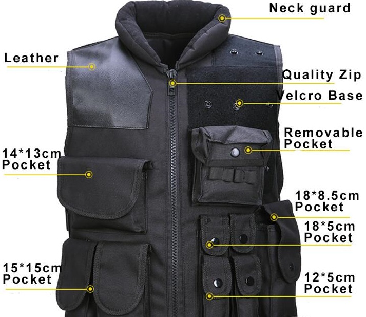 Tactical Vest Black Mens Military Hunting Vest 3 Tactical Vest Black Mens Military Hunting Vest - Image 3