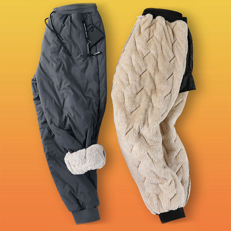 Men's Winter Velvet Thickening Loose Fleece Pants With Zip Pocket 5 Men's Winter Velvet Thickening Loose Fleece Pants With Zip Pocket - Image 5