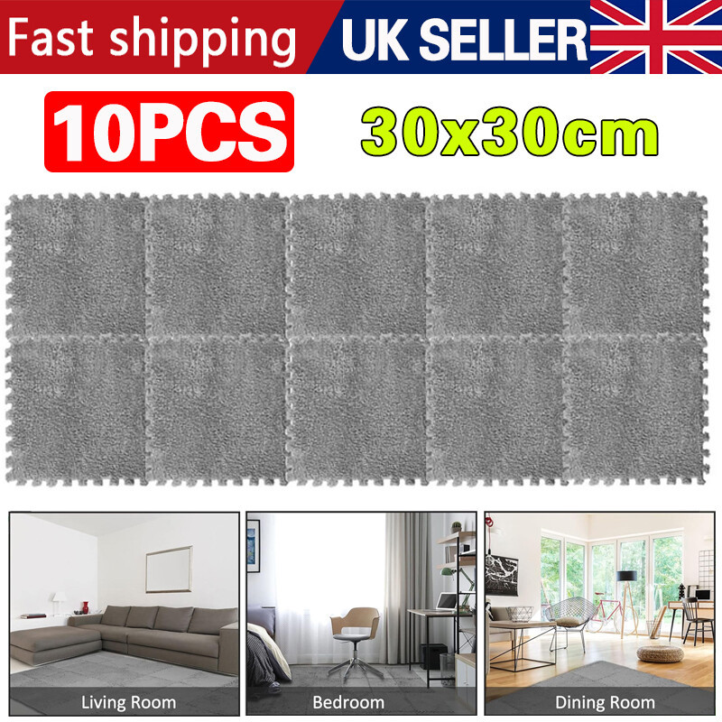 10X Interlocking Carpet Tiles Floor Mat Tiles 6 10X Interlocking Carpet Tiles Floor Mat Tiles - Image 6