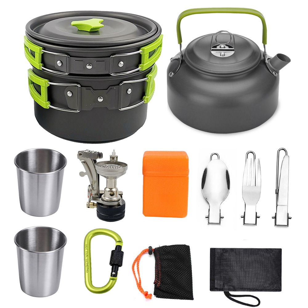 Camping Cookware Kit Aluminum Tableware 9 Camping Cookware Kit Aluminum Tableware - Image 9