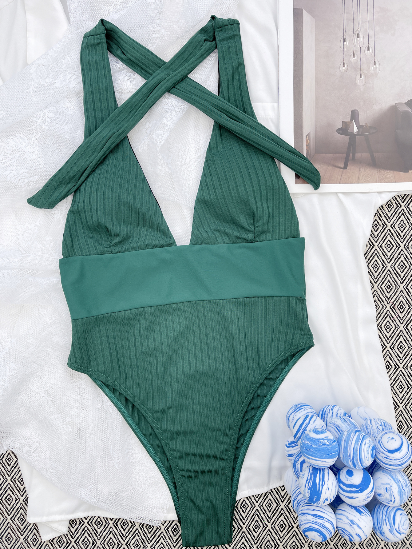 One-piece Swimsuit Patchwork Swimsuit Bikini 3 One-piece Swimsuit Patchwork Swimsuit Bikini - Image 3