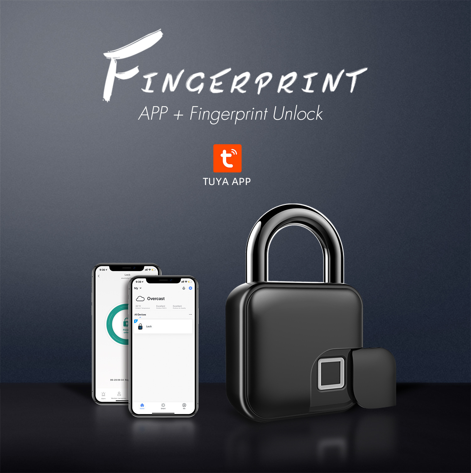 Smart Fingerprint Padlock Bluetooth Dorm Anti-theft Lock Remote 2 Smart Fingerprint Padlock Bluetooth Dorm Anti-theft Lock Remote - Image 2