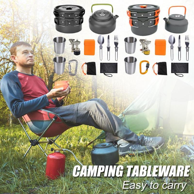 Camping Cookware Kit Aluminum Tableware 1 Camping Cookware Kit Aluminum Tableware