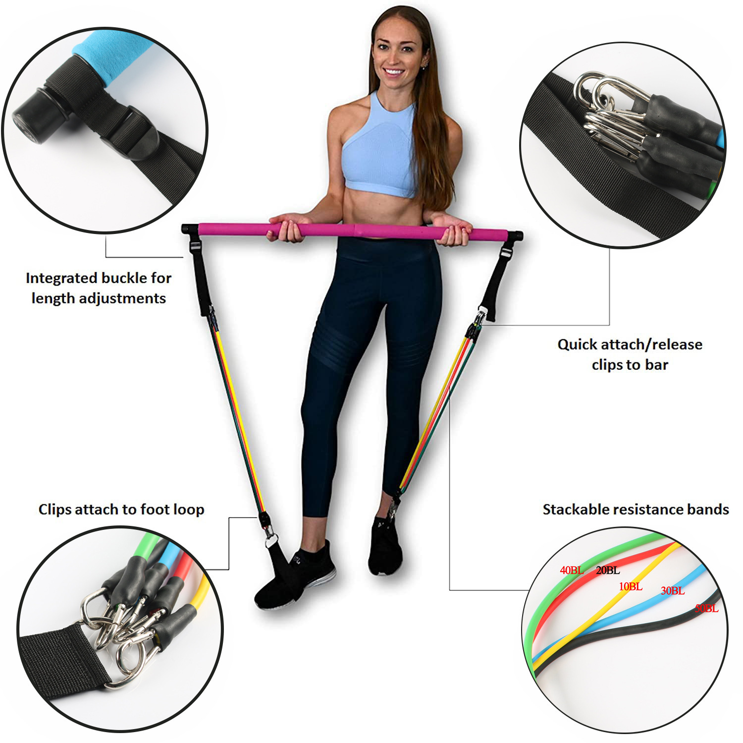 Portable Fitness Yoga Pilates Bar 8 Portable Fitness Yoga Pilates Bar - Image 8