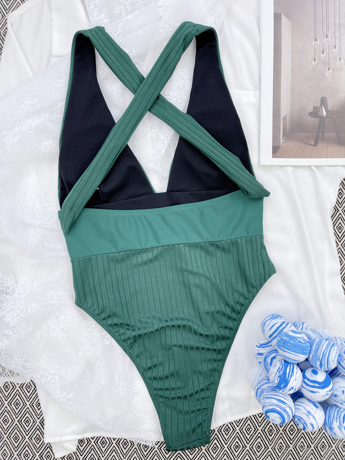 One-piece Swimsuit Patchwork Swimsuit Bikini 4 One-piece Swimsuit Patchwork Swimsuit Bikini - Image 4