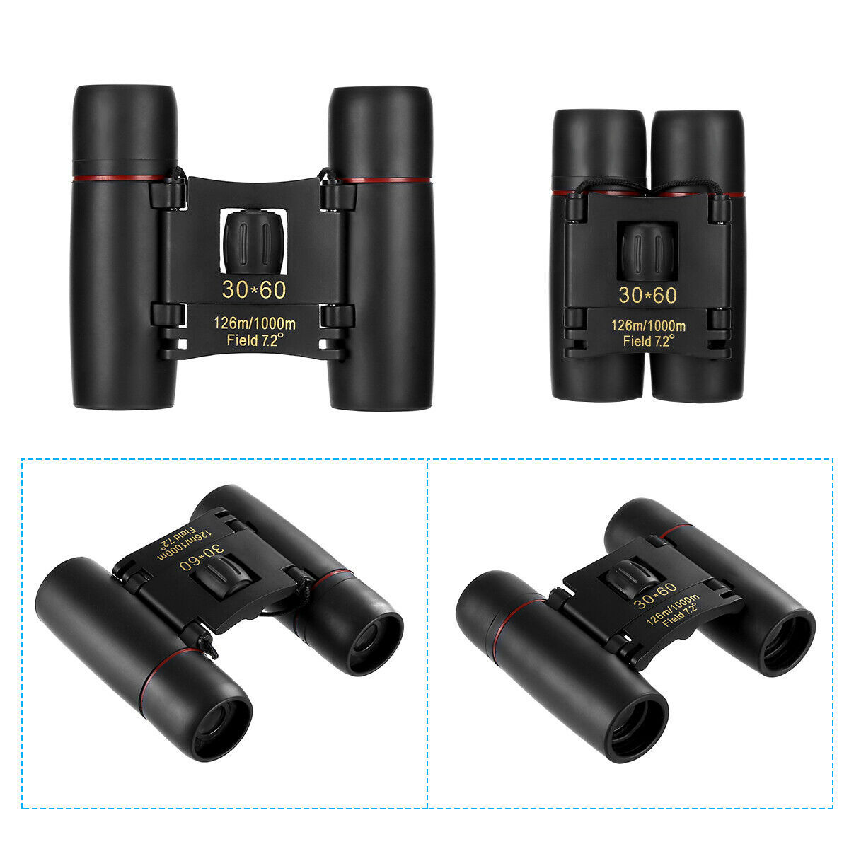 Binoculars 30x60 Zoom Mini Folding Compact Telescope 2 Binoculars 30x60 Zoom Mini Folding Compact Telescope - Image 2