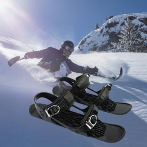Mini Ski Skates Portable Short Ski board Adjustable Skates Shoes