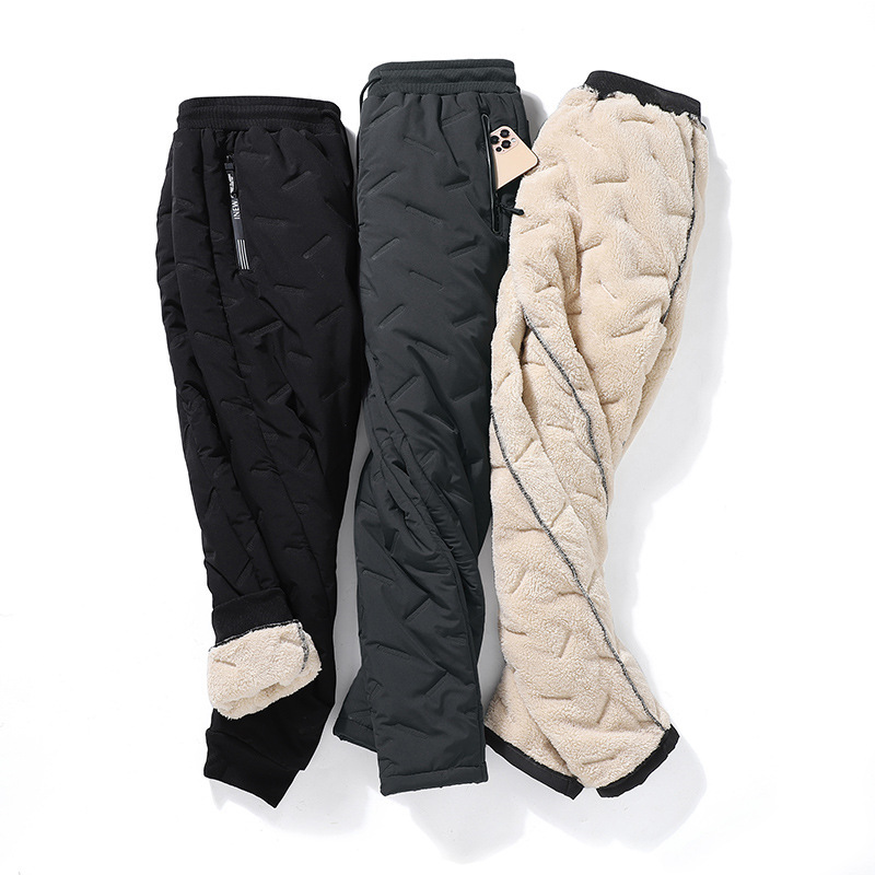 Men's Winter Velvet Thickening Loose Fleece Pants With Zip Pocket 9 Men's Winter Velvet Thickening Loose Fleece Pants With Zip Pocket - Image 9