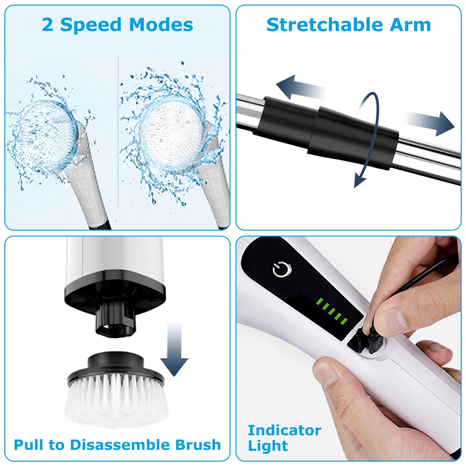 1Pc Cordless Rechargeable Electric Spin Scrubber 2 1Pc Cordless Rechargeable Electric Spin Scrubber - Image 2