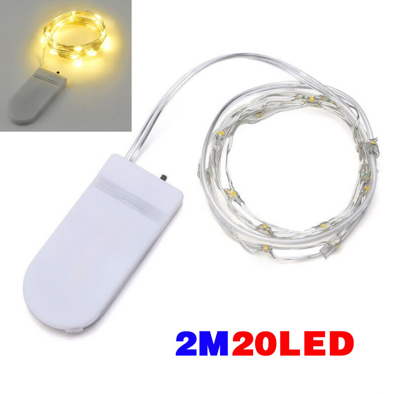 6 Pack 20 LEDs Battery Operated Mini LED Copper Wire String Fairy Lights Part 2m 1 6 Pack 20 LEDs Battery Operated Mini LED Copper Wire String Fairy Lights Part 2m