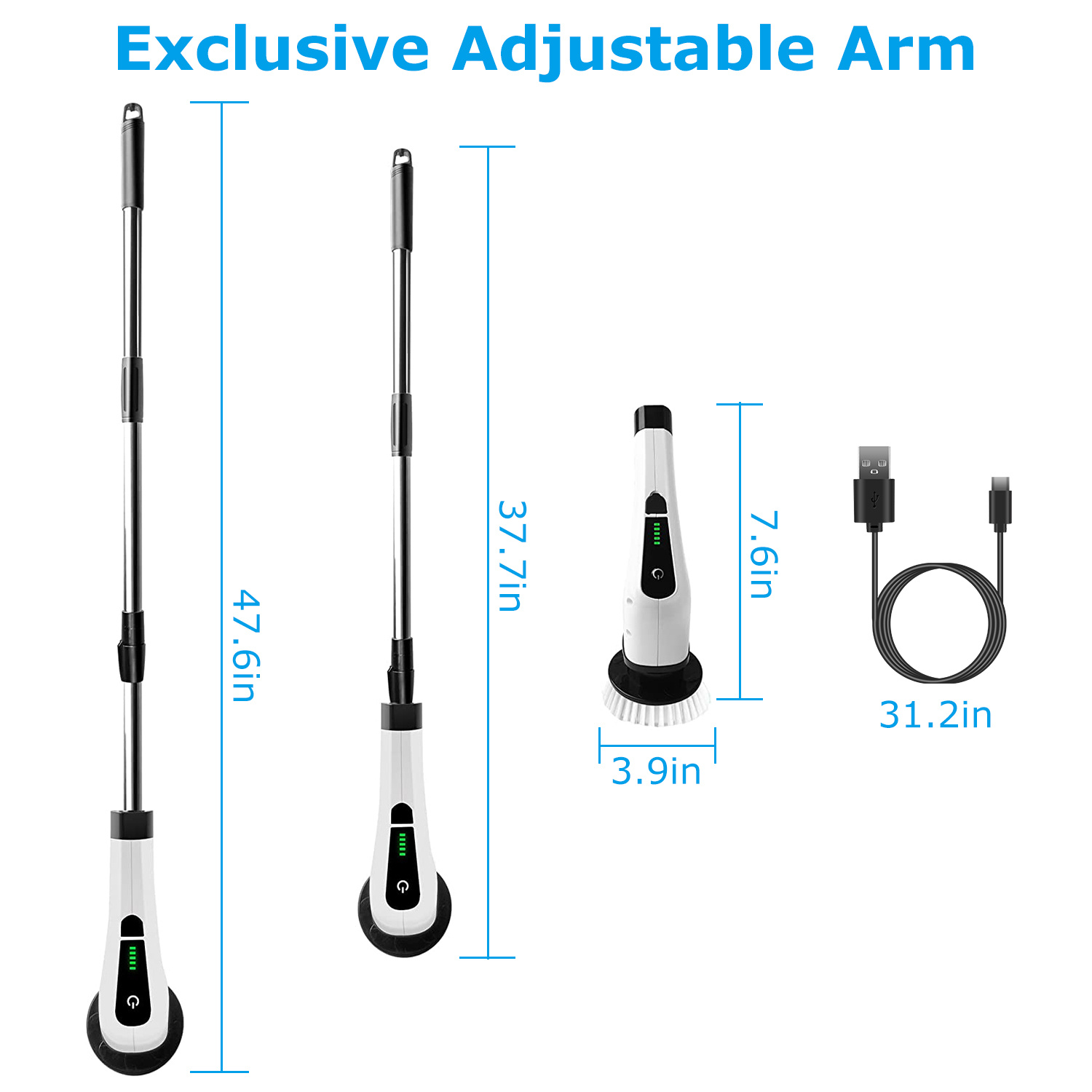 1Pc Cordless Rechargeable Electric Spin Scrubber 7 1Pc Cordless Rechargeable Electric Spin Scrubber - Image 7