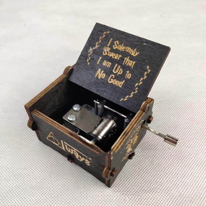 Carved Wooden Hand Crank Music Box 10 Carved Wooden Hand Crank Music Box - Image 10