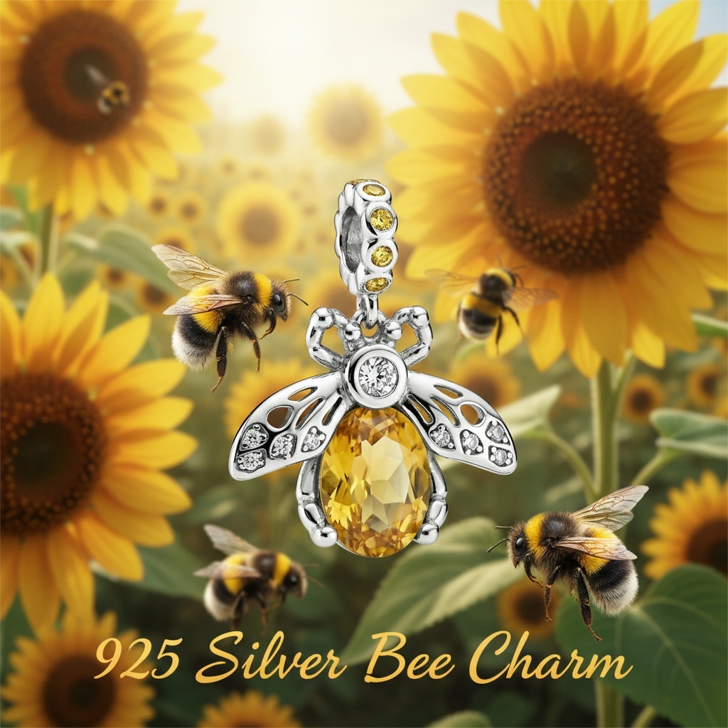 925 Sterling Silver AAA CZ Bee Dangle Charms for Bracelet for Women Girls 1 925 Sterling Silver AAA CZ Bee Dangle Charms for Bracelet for Women Girls