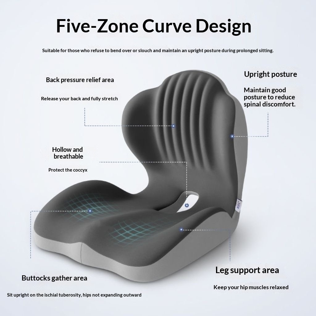 Ergonomic Lumbar Support Seat Cushion - Posture Correcting Memory Foam Chair Pad 1 Ergonomic Lumbar Support Seat Cushion - Posture Correcting Memory Foam Chair Pad