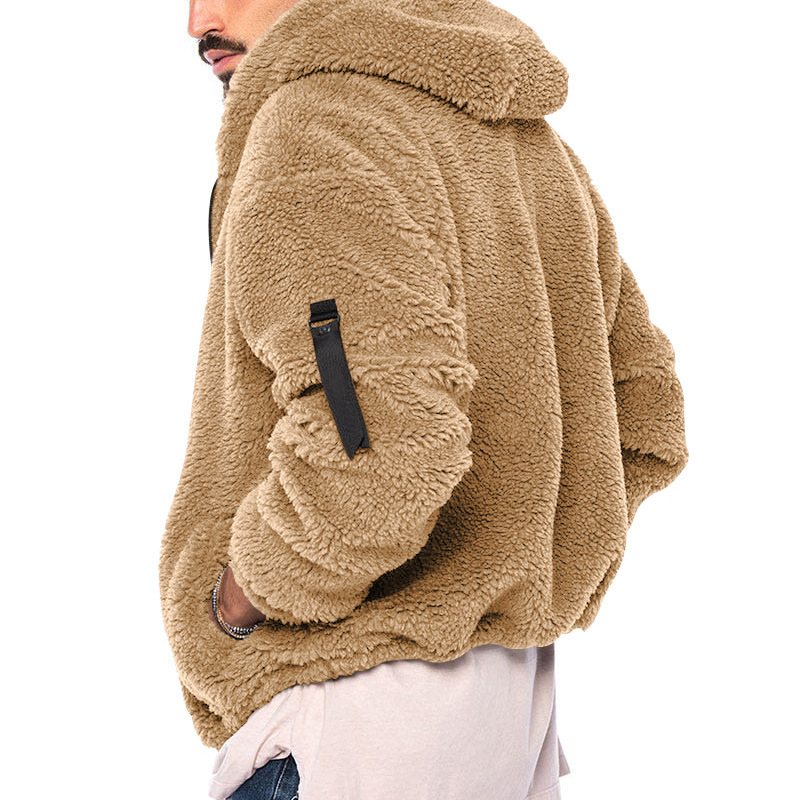 Plush Hooded Jacket Fleece Double-sided With Zipper Loose Casual Jacket 9 Plush Hooded Jacket Fleece Double-sided With Zipper Loose Casual Jacket - Image 9