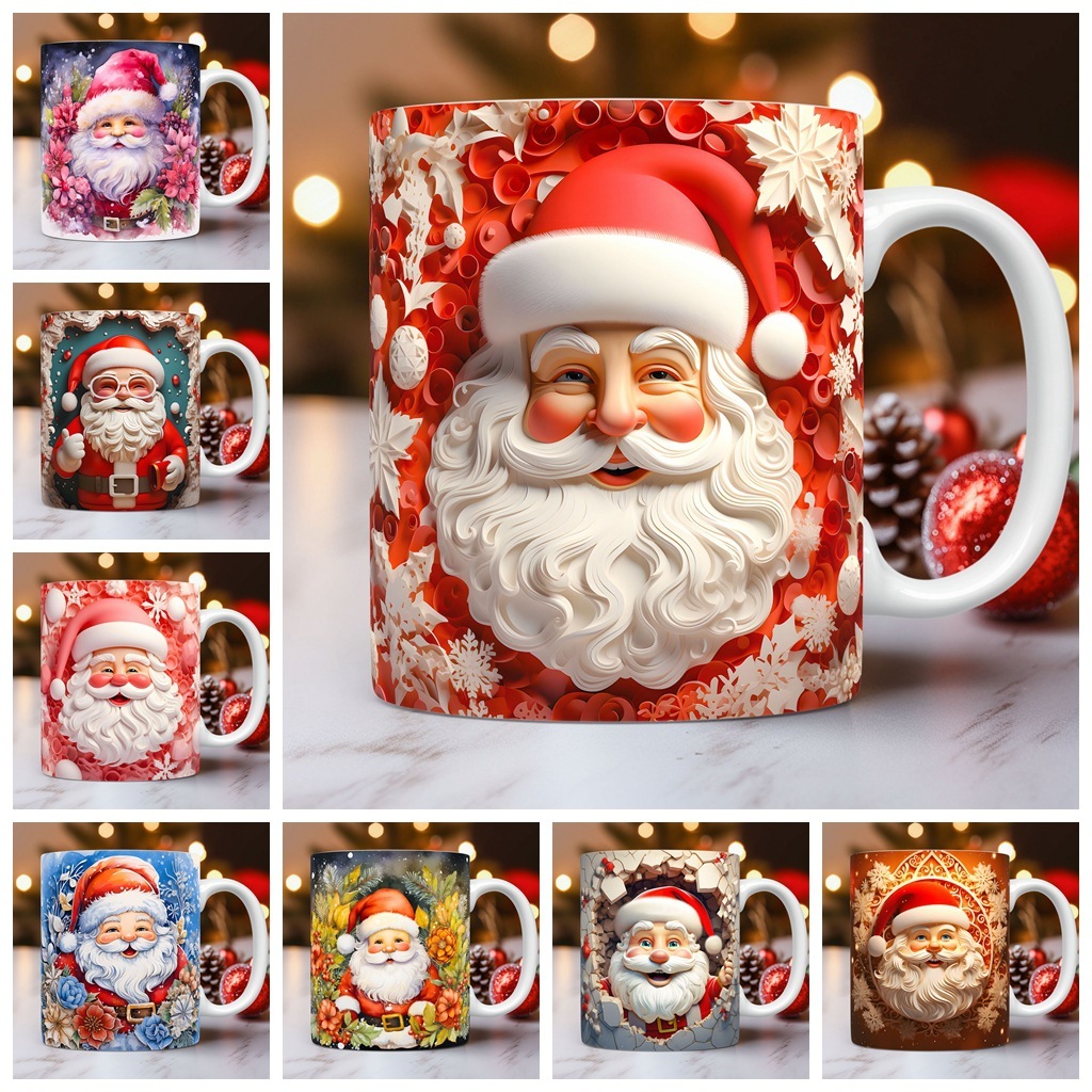 3D Christmas Ceramic Mug Snowman Santa Space Design 7 3D Christmas Ceramic Mug Snowman Santa Space Design - Image 7