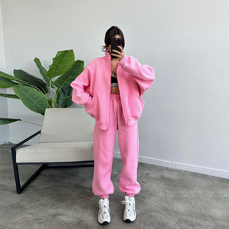 Sports Suit With Pockets Zipper Cardigan And Drawstring Trouser 10 Sports Suit With Pockets Zipper Cardigan And Drawstring Trouser - Image 10