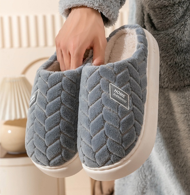 Non-slip Thick-soled Plush Slippers Indoor Fleece Shoes 5 Non-slip Thick-soled Plush Slippers Indoor Fleece Shoes - Image 5