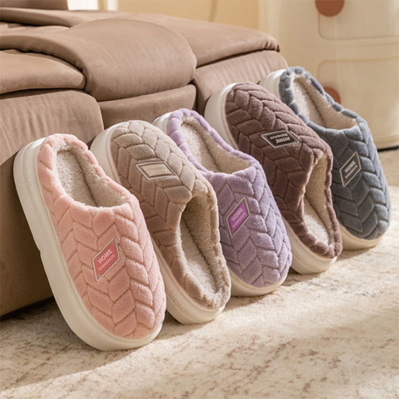 Non-slip Thick-soled Plush Slippers Indoor Fleece Shoes 2 Non-slip Thick-soled Plush Slippers Indoor Fleece Shoes - Image 2