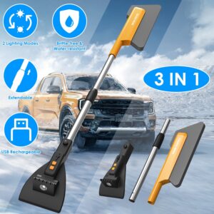 1 Pc 3 In 1 Car Snow Removal Shovel With Lights