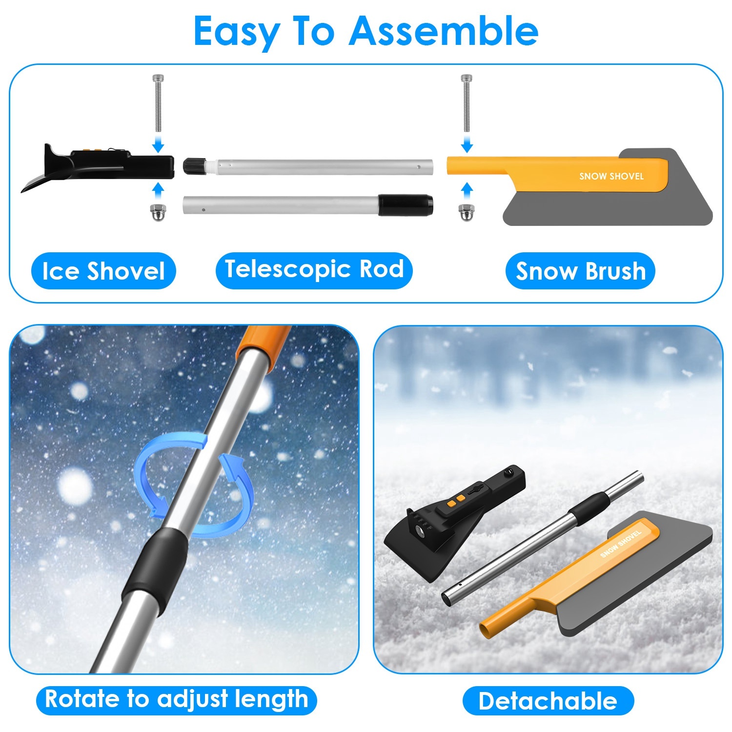 1 Pc 3 In 1 Car Snow Removal Shovel With Lights 10 1 Pc 3 In 1 Car Snow Removal Shovel With Lights - Image 10