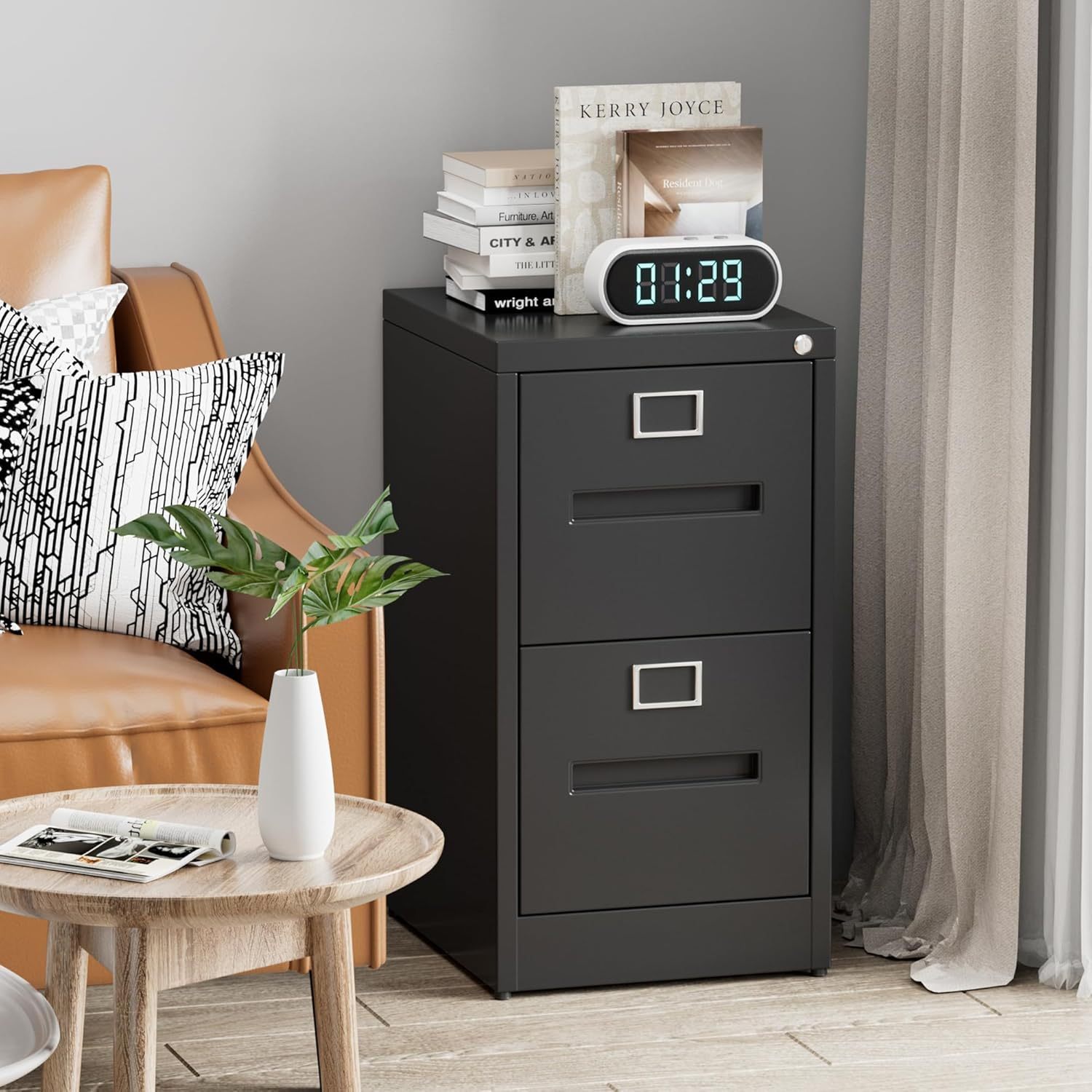 2 Drawer Mobile File Cabinet, Metal Under Desk Cabinet With Lock 8 2 Drawer Mobile File Cabinet, Metal Under Desk Cabinet With Lock - Image 8