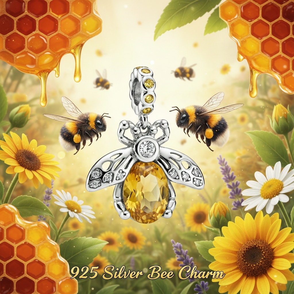 925 Sterling Silver AAA CZ Bee Dangle Charms for Bracelet for Women Girls 5 925 Sterling Silver AAA CZ Bee Dangle Charms for Bracelet for Women Girls - Image 5