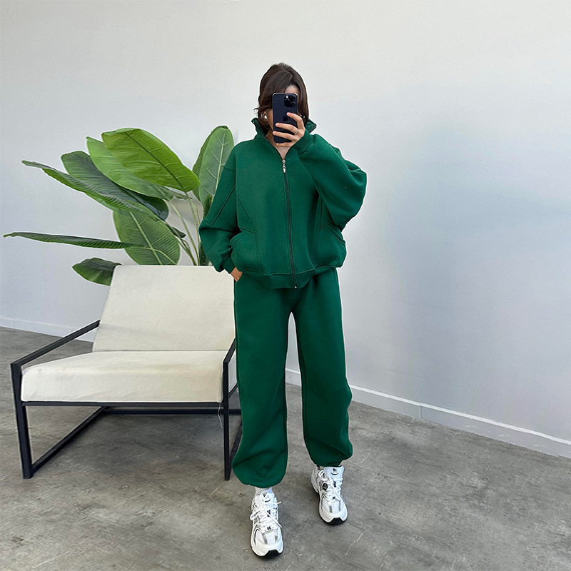 Sports Suit With Pockets Zipper Cardigan And Drawstring Trouser 6 Sports Suit With Pockets Zipper Cardigan And Drawstring Trouser - Image 6