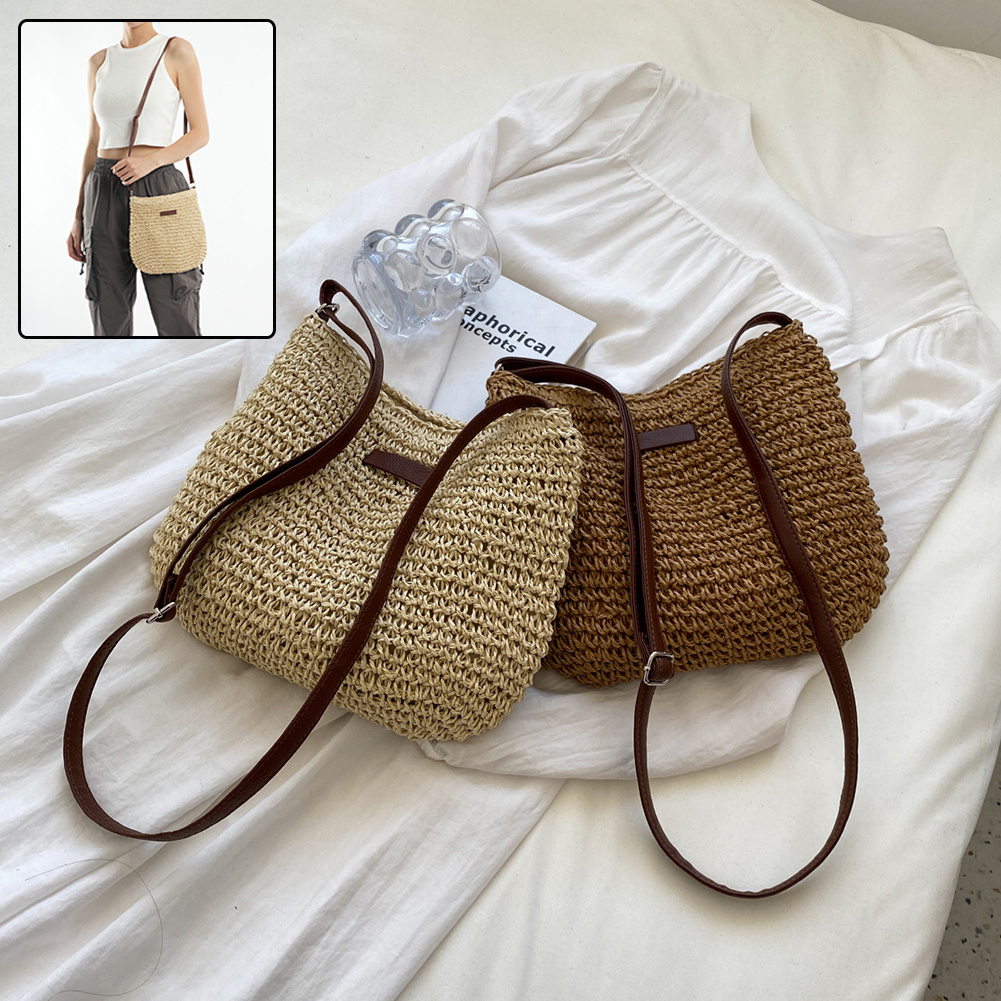 Niche Design Vacation Straw Tote Bag 1 Niche Design Vacation Straw Tote Bag
