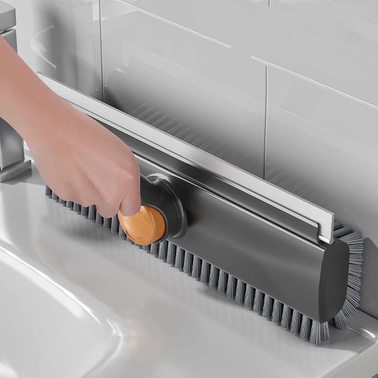 Scrub Brush With Long Handle, 3 In 1 Shower Scrubber Floor Broom Squeegee For Concrete Tile Wall Deck Patio 10 Scrub Brush With Long Handle, 3 In 1 Shower Scrubber Floor Broom Squeegee For Concrete Tile Wall Deck Patio - Image 10