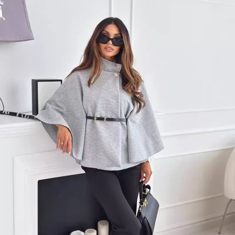 Top With Belt Jacket Woolen Sweater Outwear 7 Top With Belt Jacket Woolen Sweater Outwear - Image 7