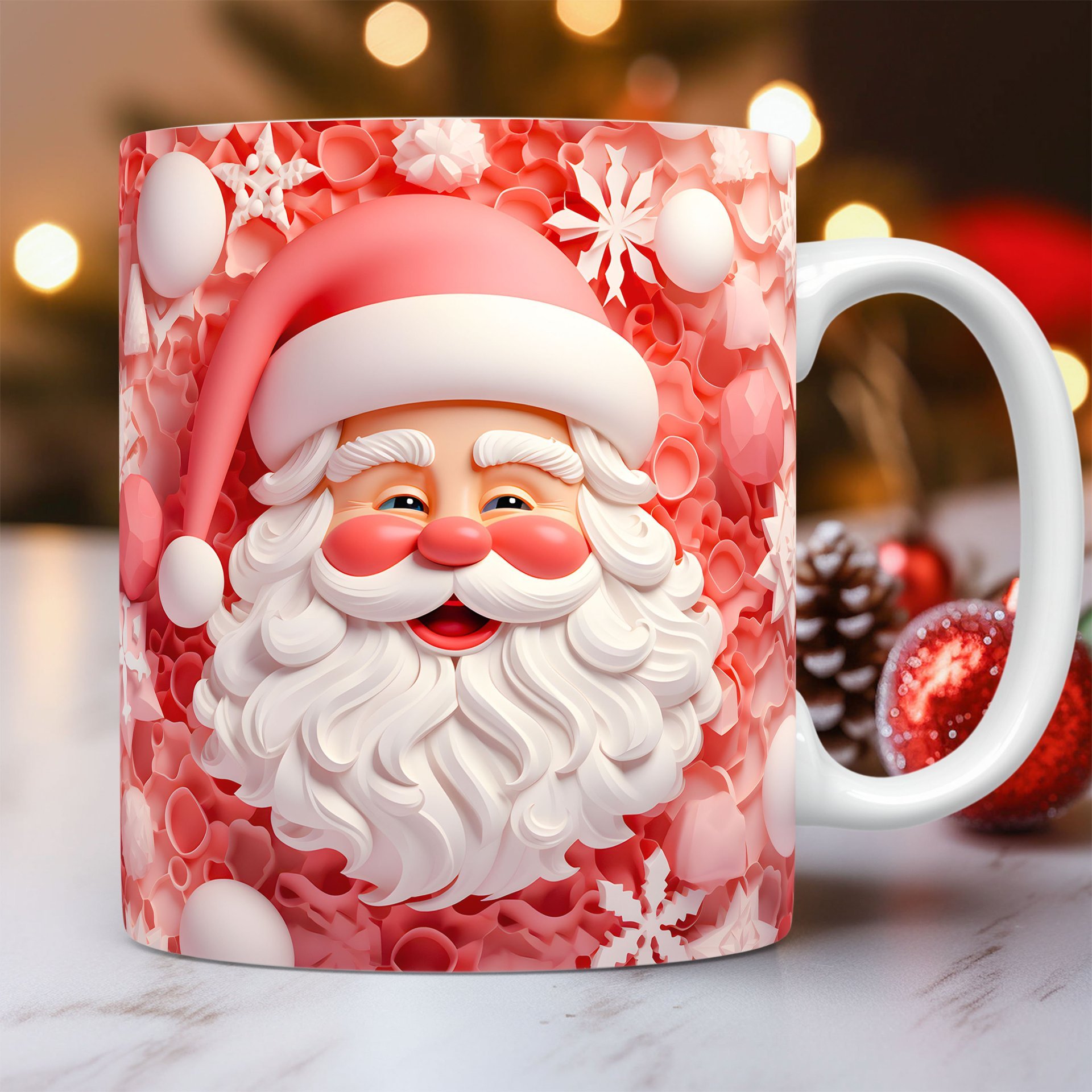3D Christmas Ceramic Mug Snowman Santa Space Design 6 3D Christmas Ceramic Mug Snowman Santa Space Design - Image 6