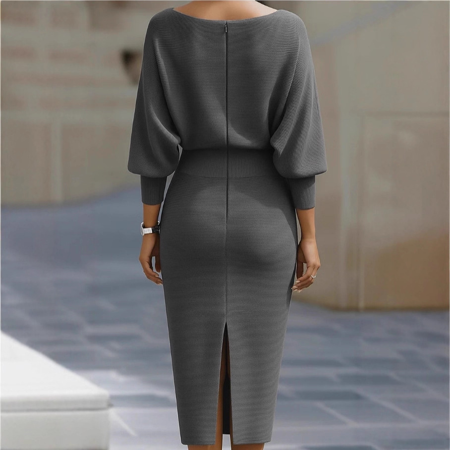 Pleated Batwing Sleeve Midi Dress 3 Pleated Batwing Sleeve Midi Dress - Image 3