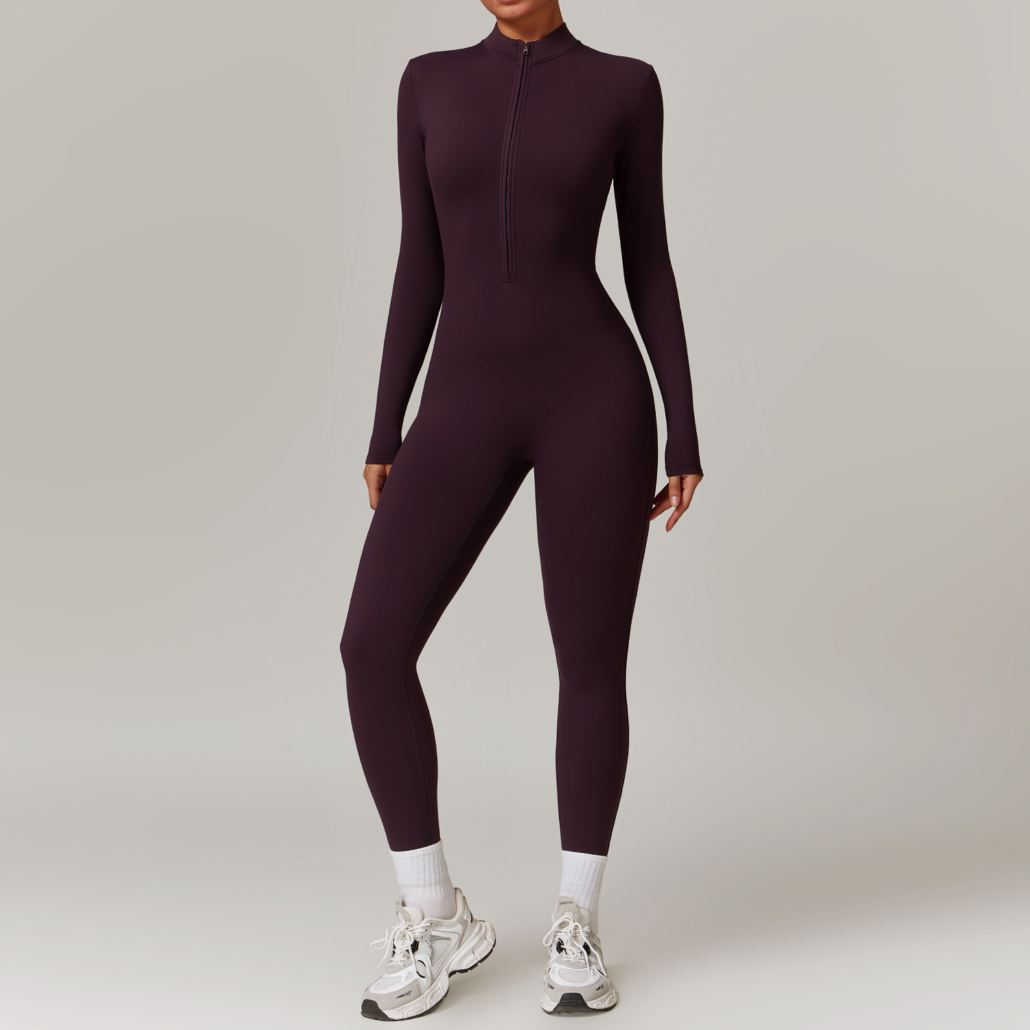 Warm Zipper Yoga Fitness Sports Long-sleeved Jumpsuit 8 Warm Zipper Yoga Fitness Sports Long-sleeved Jumpsuit - Image 8