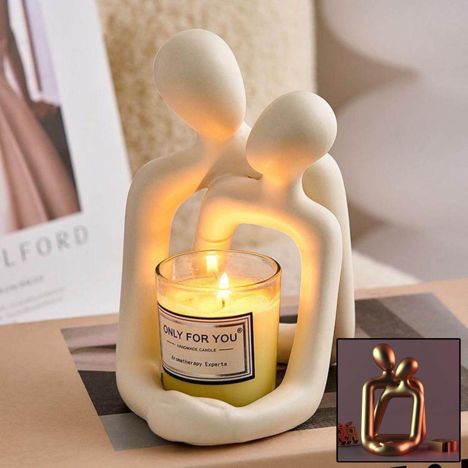 Heartwarming Loving Couple Resin Statue- Valentine's Day Gift 1 Heartwarming Loving Couple Resin Statue- Valentine's Day Gift