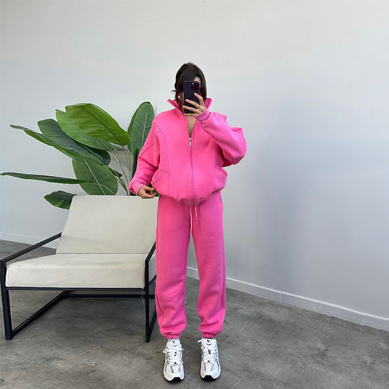 Sports Suit With Pockets Zipper Cardigan And Drawstring Trouser 8 Sports Suit With Pockets Zipper Cardigan And Drawstring Trouser - Image 8
